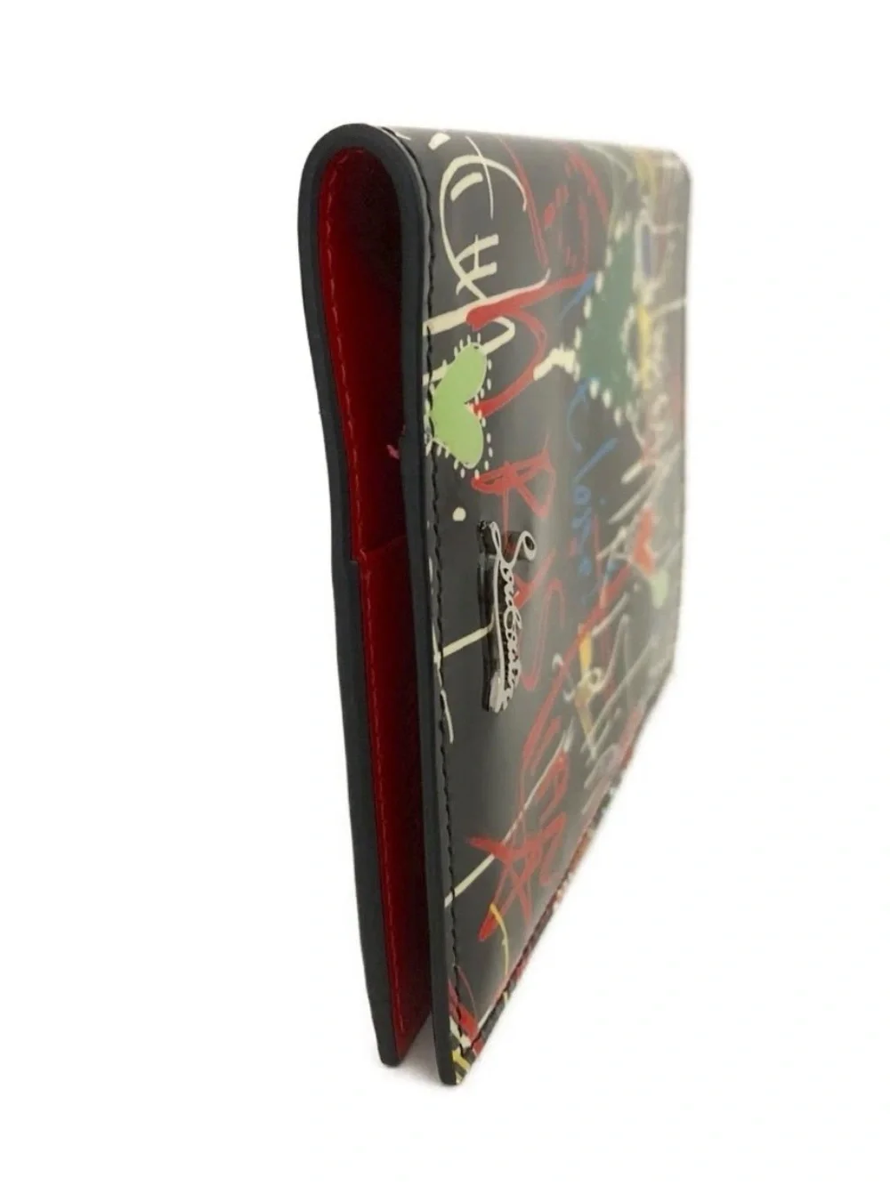 ✨🛍️ Christian Louboutin Loubitag Graffiti Patent Leather Passport Holder